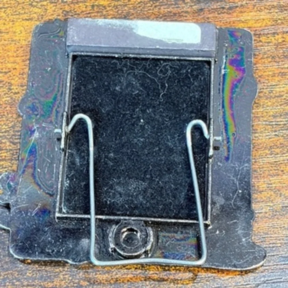 VTG Miniature Baby Milestone Pewter Frames Set of 4 Style Easel Nursery Gift‎ 3D